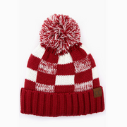 Red & White Checkered C.C. Beanie Hat